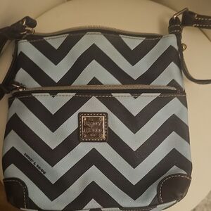 Dooney & Bourke Chevron Crossbody Bag in Black and Blue
